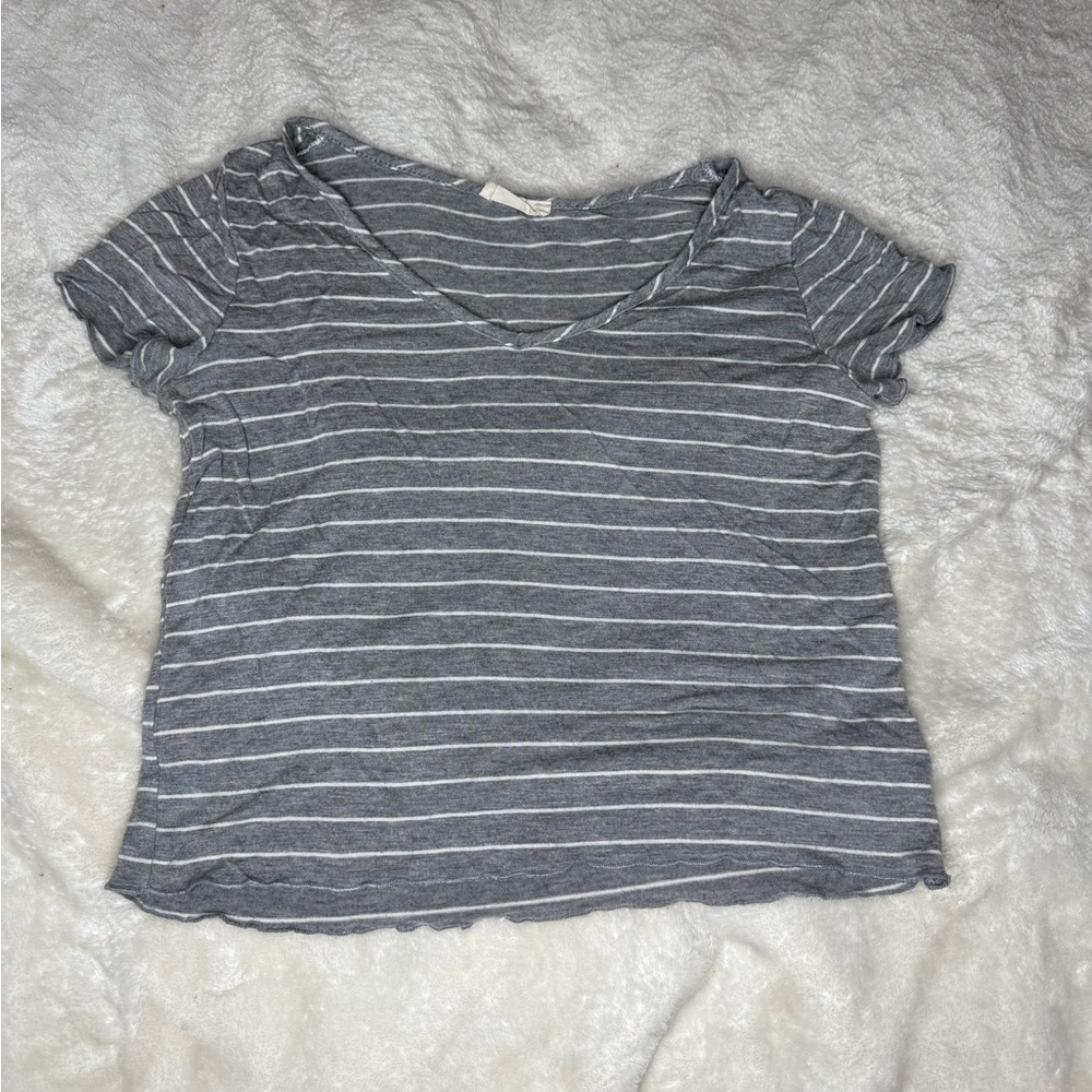 Olivia Rae Gray and White stripped top